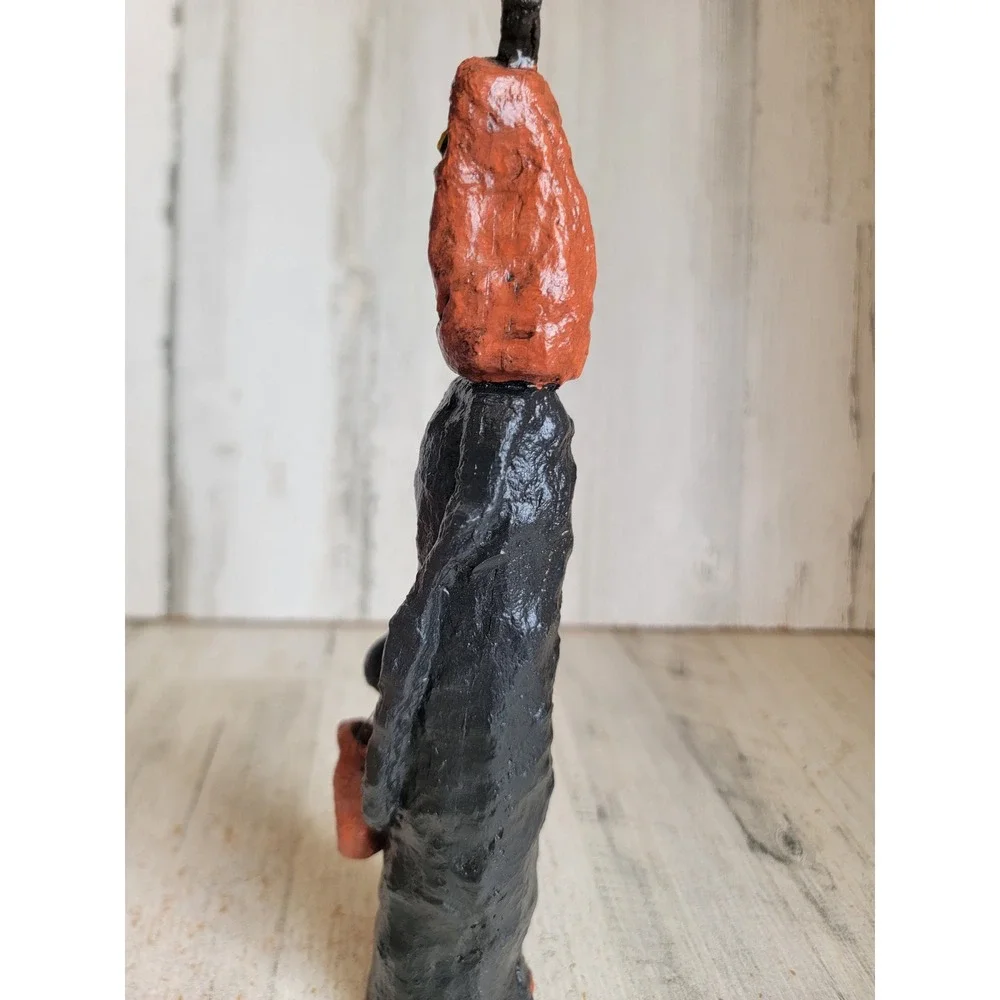 Jack O'Lantern folk art skinny trick or treat Halloween pumpkin home decor